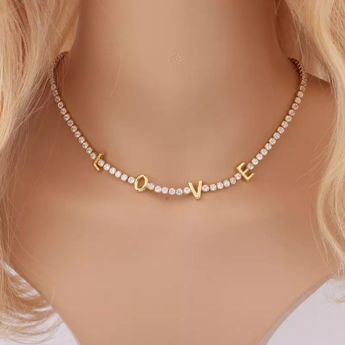 Choker riviera folheada love