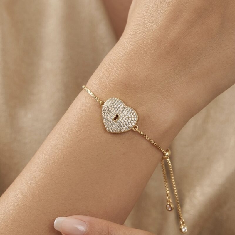 Pulseira de coração de zircônia