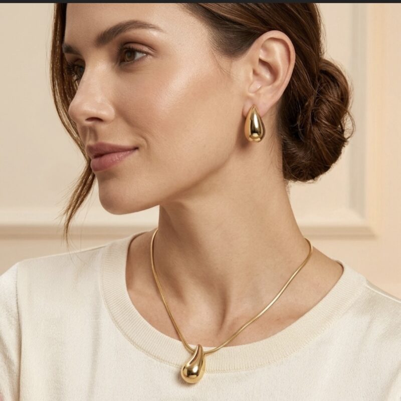 Conjunto gota dourado