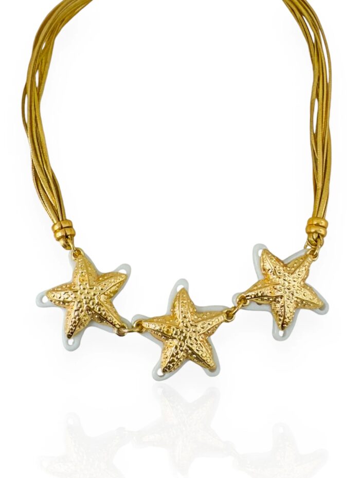 Choker dourada estrela do mar