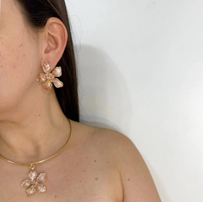 Conjunto flor rosê