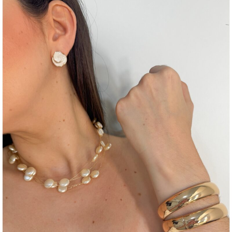 Colar pérola redonda P 4 voltas