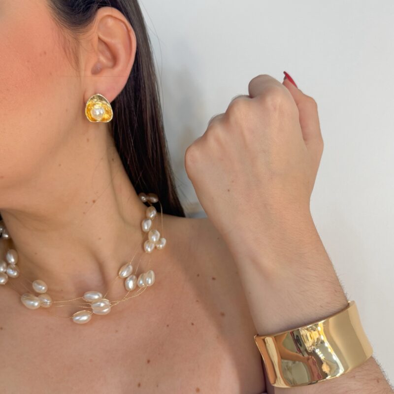 Colar pérola de arroz M 4 voltas