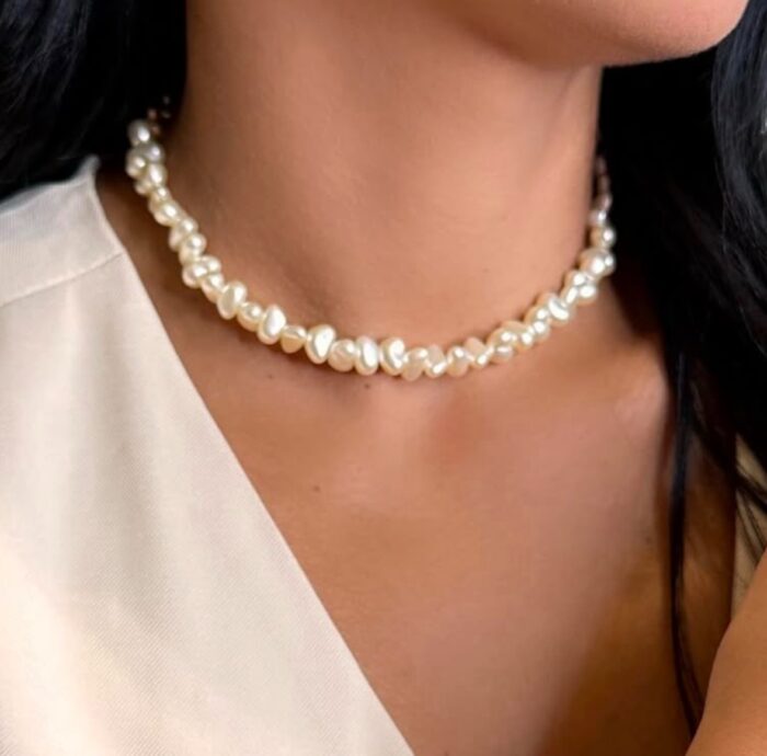 Choker pérola irregular
