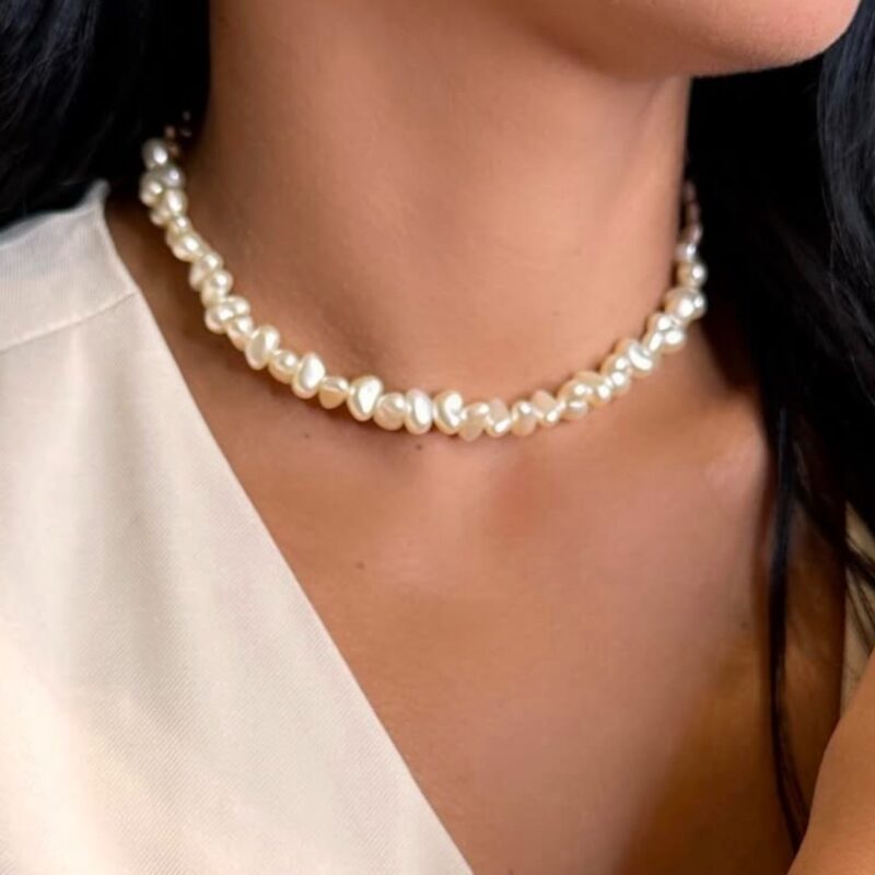 Choker pérola irregular