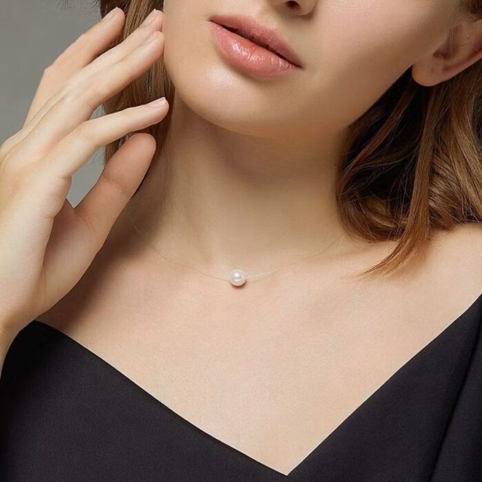 Choker pérola redonda no nylon - Imagem 3