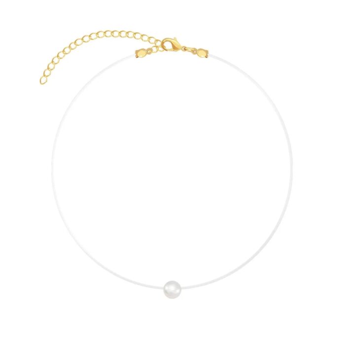 Choker pérola redonda no nylon - Imagem 2