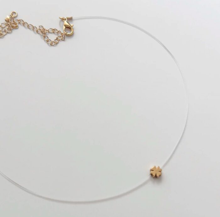 Choker trevo folheado no nylon - Imagem 2