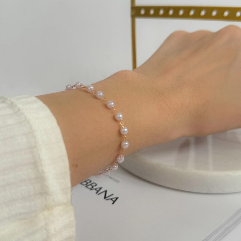 Pulseira folheado pérola