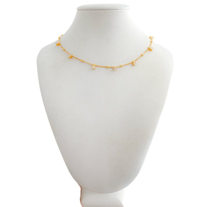 Choker folheada ponto de luz zirconia