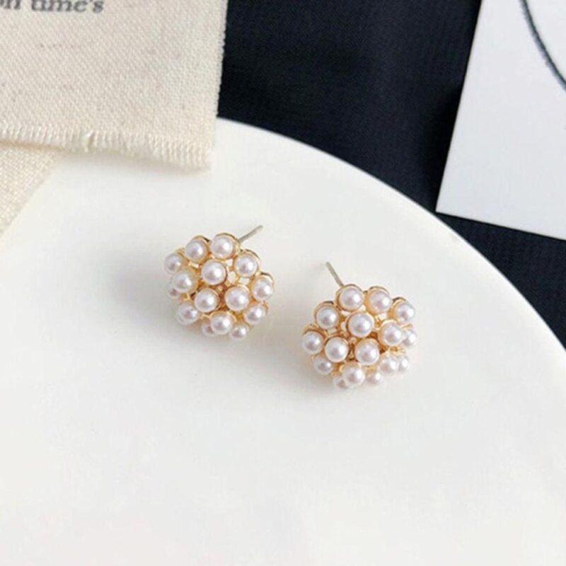 Brinco cacho pérola dourado