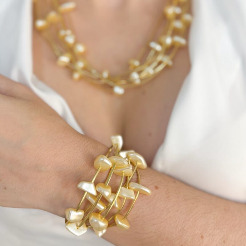 Pulseira cascalho de pérola