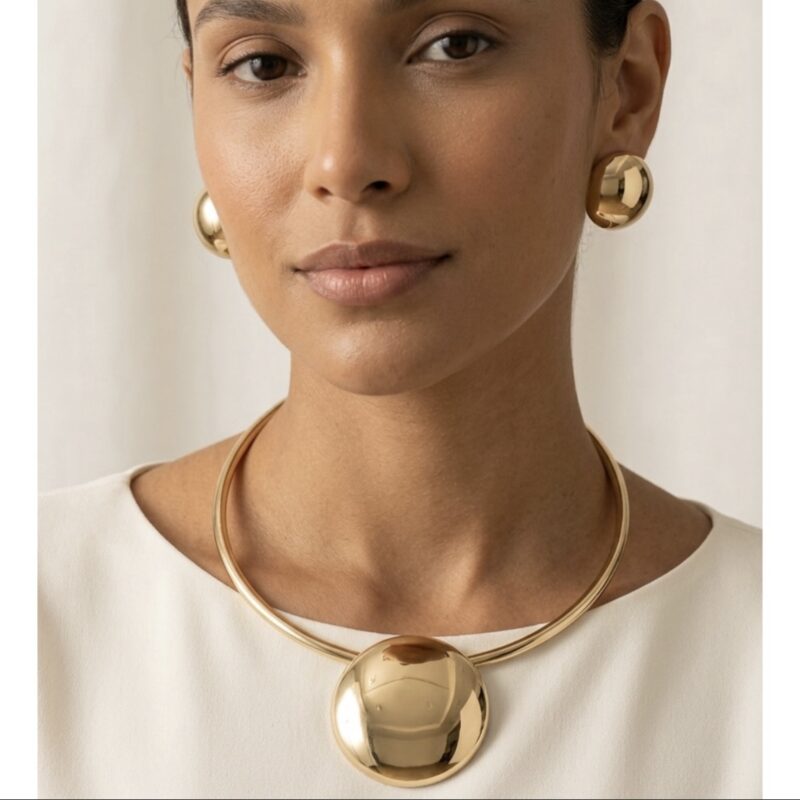 Conjunto meia esfera dourado