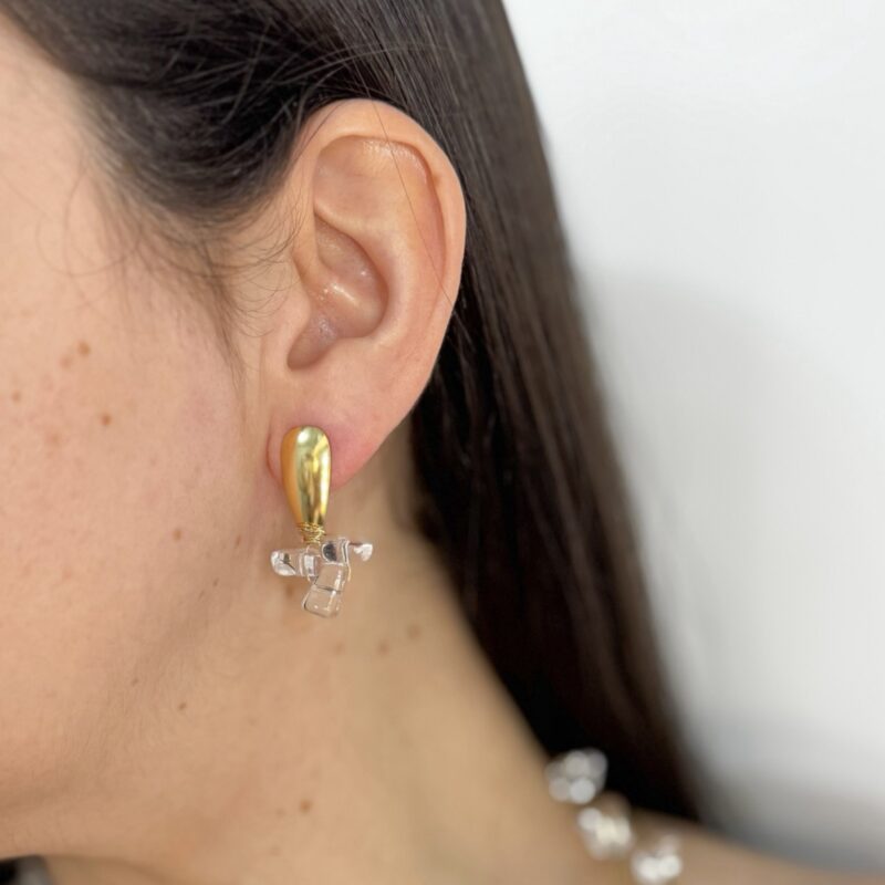 Brinco cascalho transparente