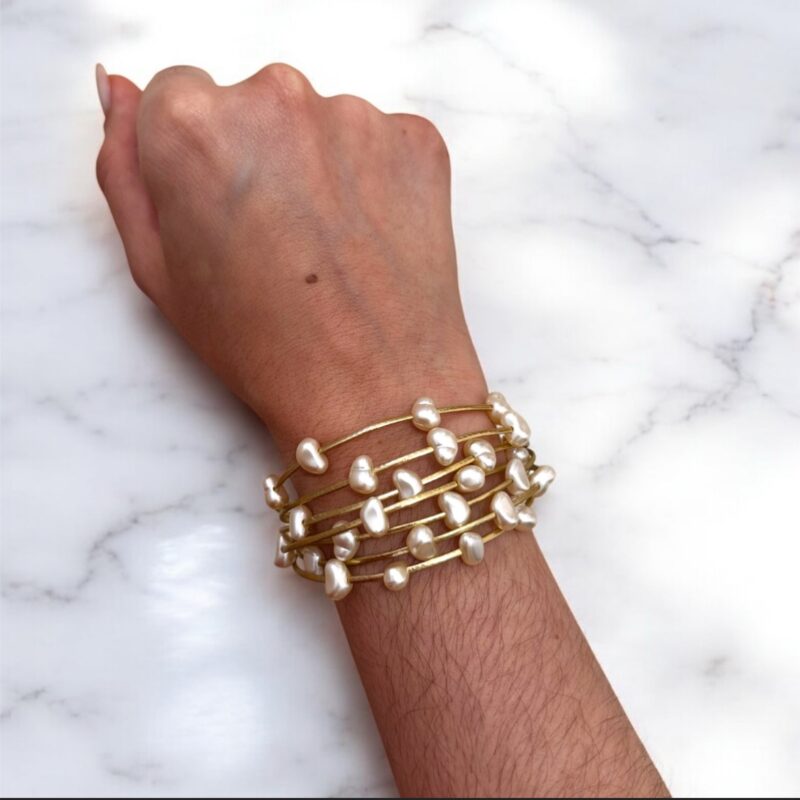 Pulseira pérola irregular