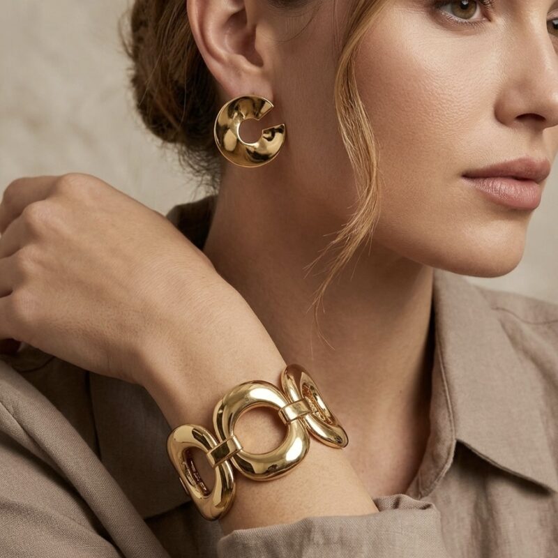 Bracelete redondo dourado