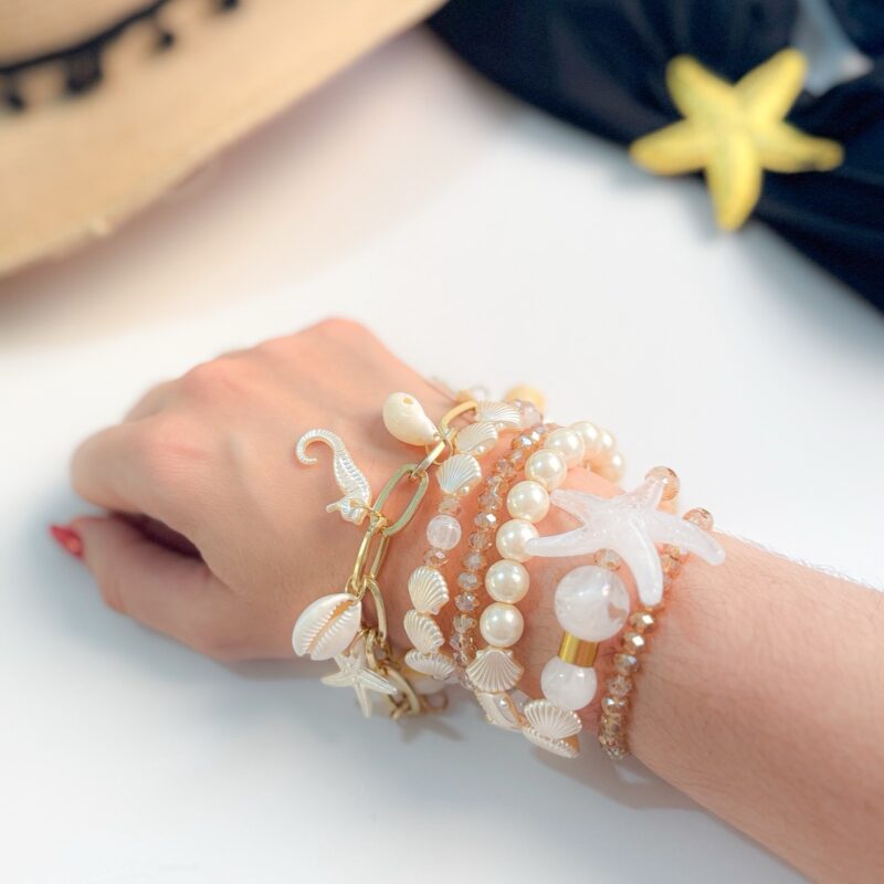 Mix 6 pulseiras verão estrela do mar