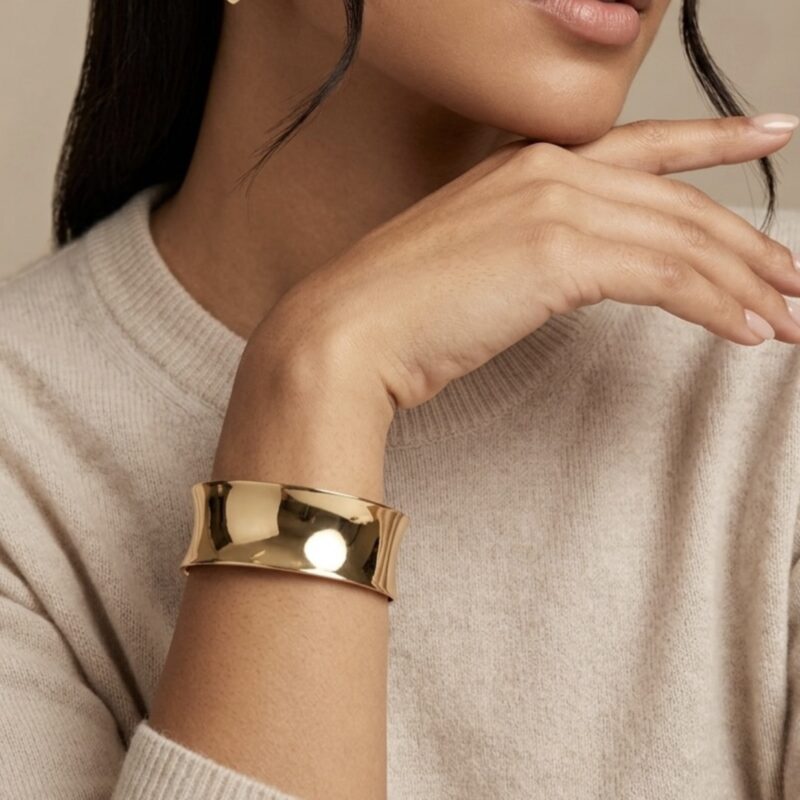 Bracelete dourado liso