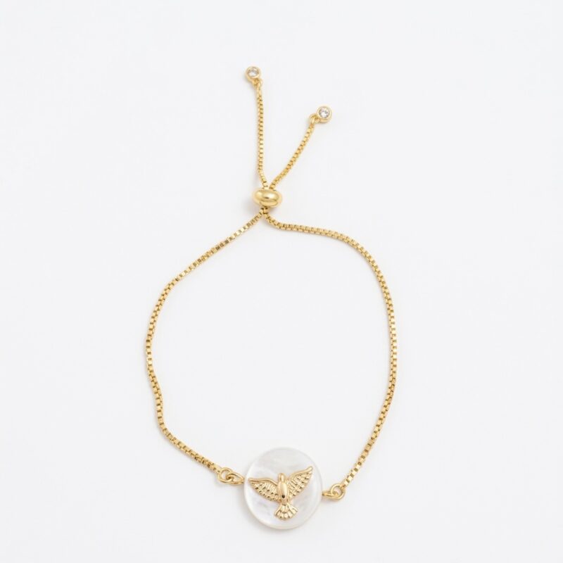 Pulseira regulável Espírito Santo madrepérola redondo