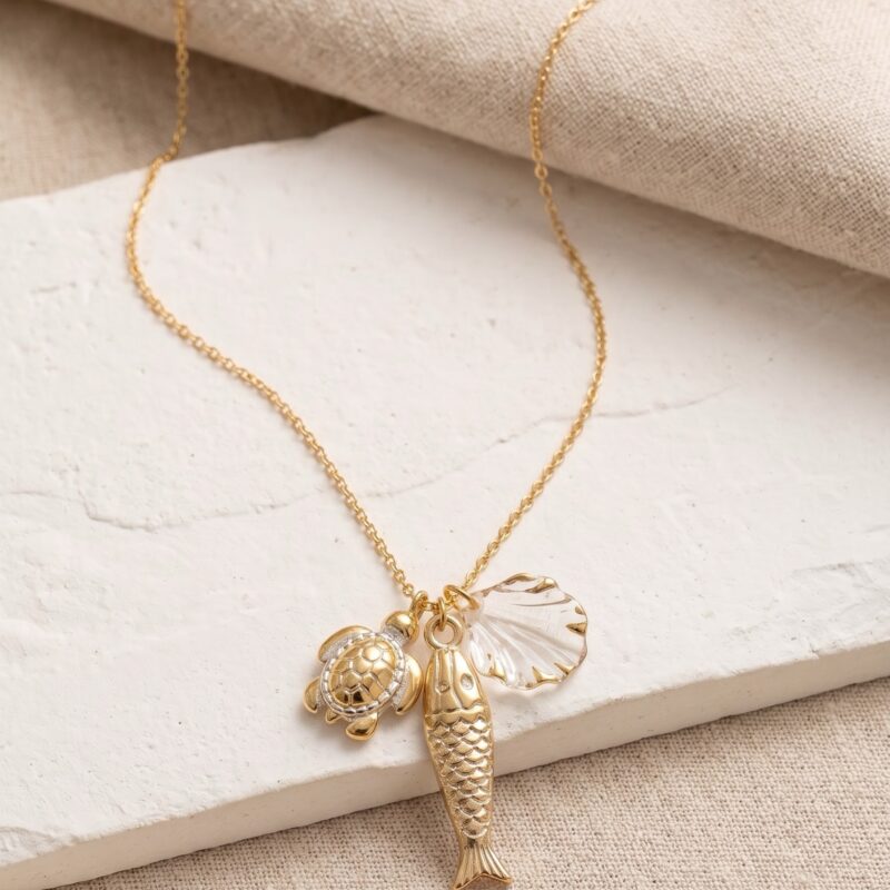 Colar longo peixe dourado